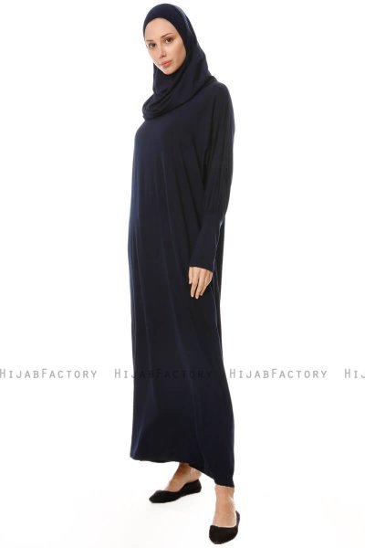 Nisa - Navy Blue Prayer Dress - Miss Halima