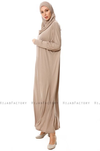 Nisa - Taupe Prayer Dress - Miss Halima