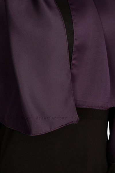 Nuray Glansig Aubergine Hijab 8A19e
