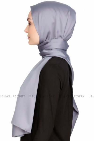 Nuray Glansig Gråblå Hijab 8A10c