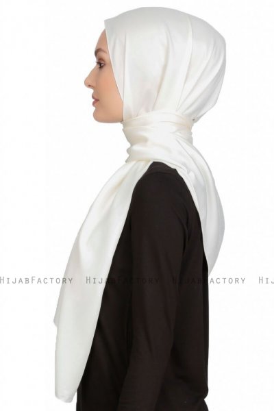 Nuray Glansig Offwhite Hijab 8A09c