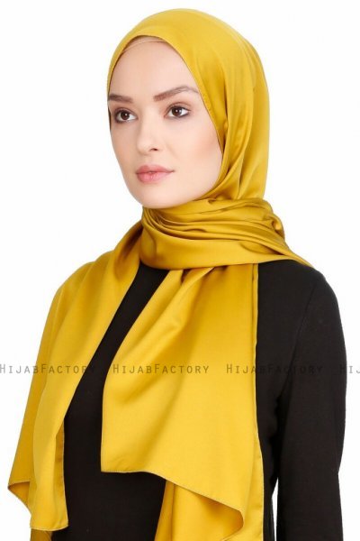 Nuray Glansig Olivgrön Hijab 8A14b