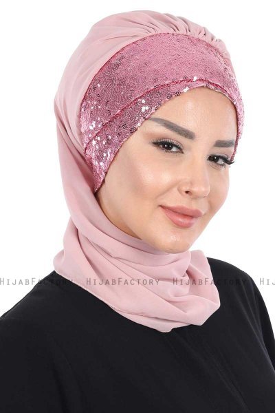 Olga - Dusty Pink & Dusty Pink Chiffon Turban