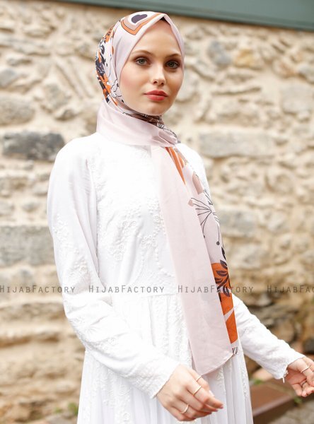 Pariza - Brown Leaf Patterned Hijab