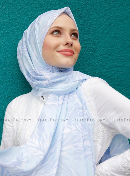 Pariza - Light Blue Patterned Hijab