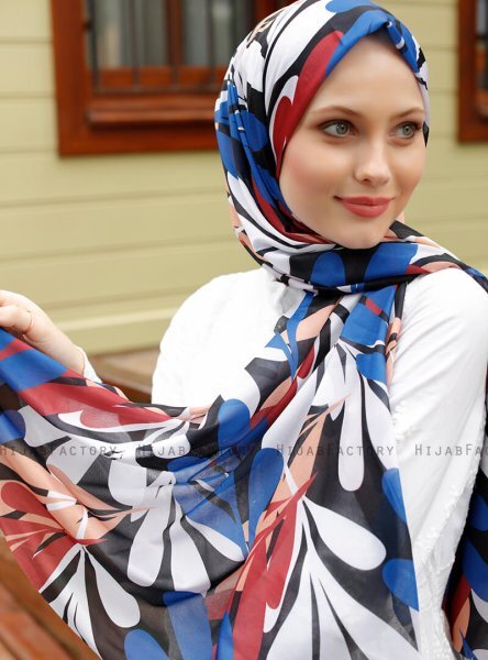 Pariza - White Patterned Hijab