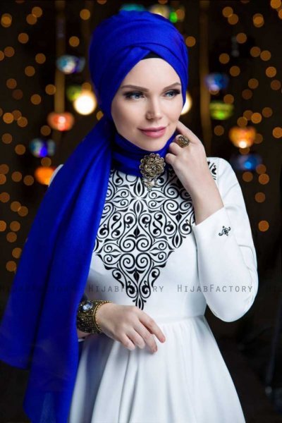 Queen Blå Hijab Sjal Muslima Wear 310118c