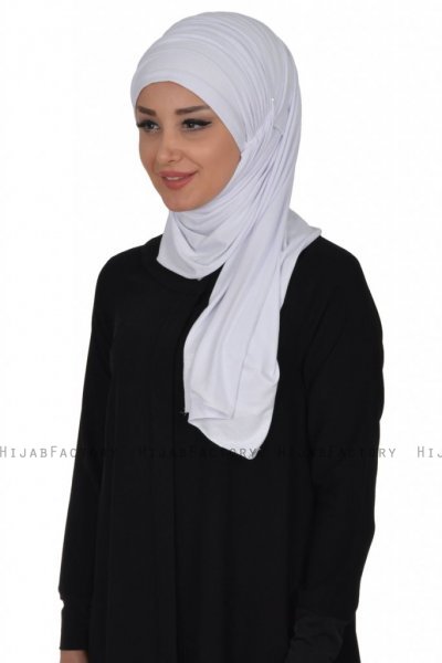 Rebecca - White Cotton Turban - Ayse Turban