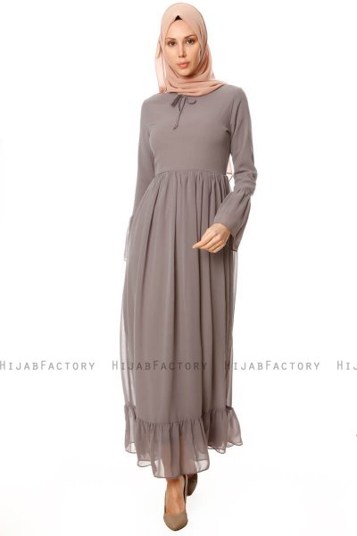 Samiya - Grey Chiffon Dress - Burun