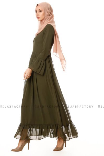 Samiya - Khaki Chiffon Dress - Burun