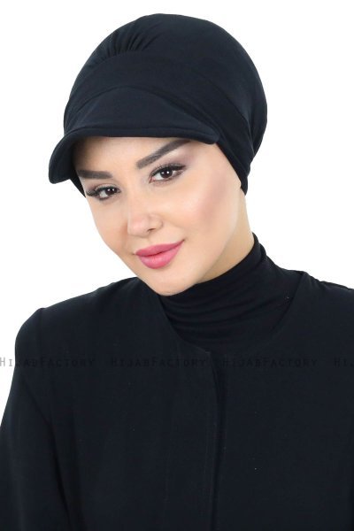 Sandra - Black Cotton Turban - Ayse Turban