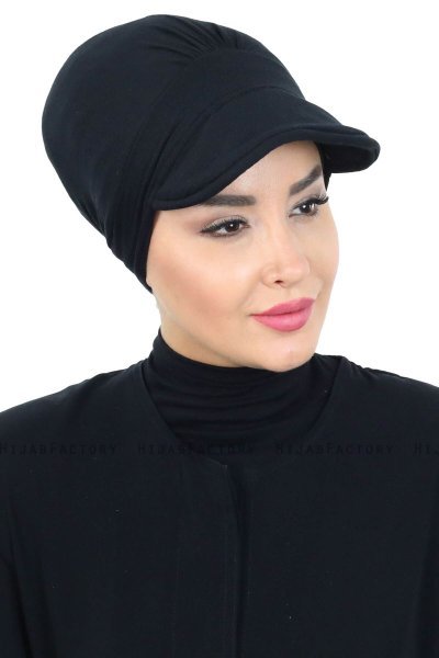 Sandra - Black Cotton Turban - Ayse Turban
