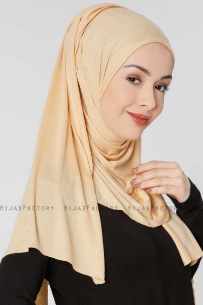 Seda Gold Jersey Hijab Sjal Ecardin 200234c