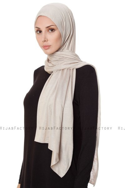 Seda - Light Taupe Jersey Hijab - Ecardin