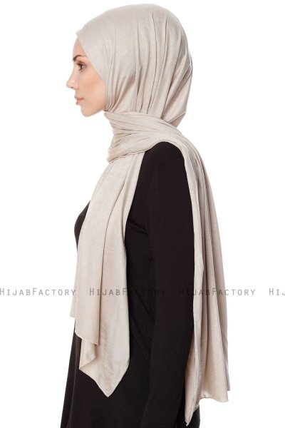 Seda - Light Taupe Jersey Hijab - Ecardin