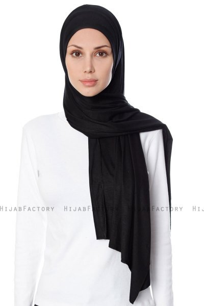 Seda - Black Jersey Hijab - Ecardin