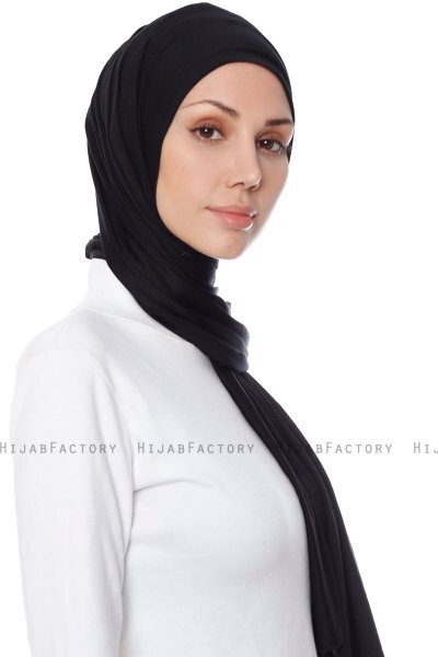 Seda - Black Jersey Hijab - Ecardin