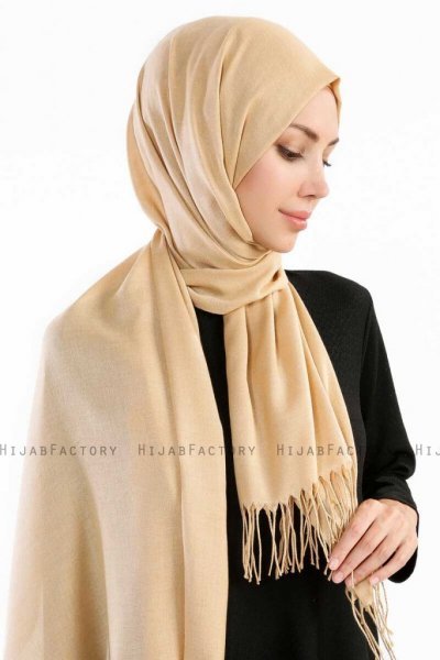 Selin Beige Pashmina Hijab Sjal Özsoy 160226-3