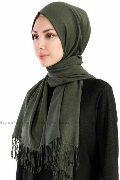 Selin Khaki Pashmina Hijab Sjal Özsoy 160287-2
