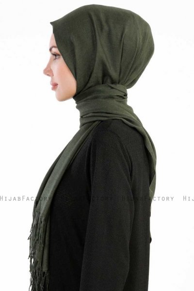 Selin Khaki Pashmina Hijab Sjal Özsoy 160287-3