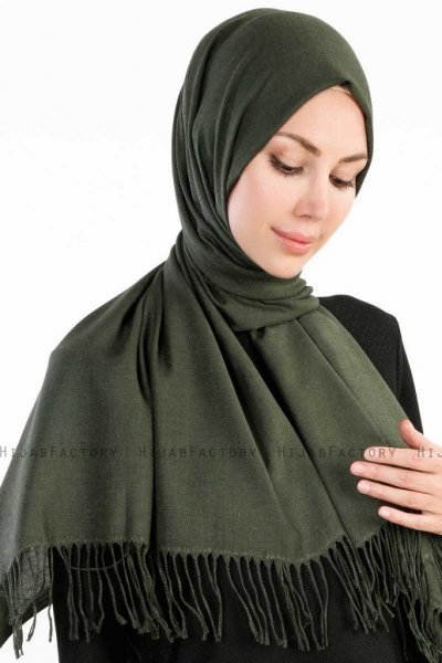 Selin Khaki Pashmina Hijab Sjal Özsoy 160287-4