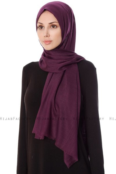 Selma - Blackberry Plain Color Hijab - Gülsoy