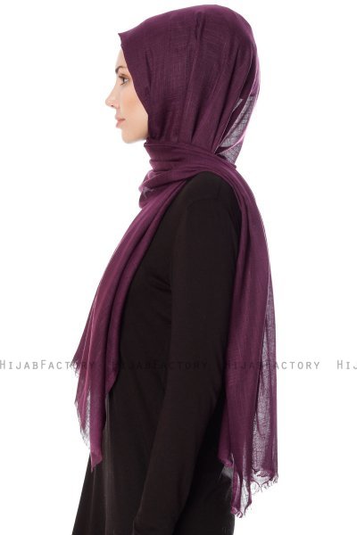 Selma - Blackberry Plain Color Hijab - Gülsoy