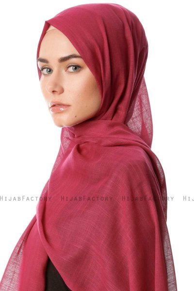 Selma - Cherry Plain Color Hijab - Gülsoy
