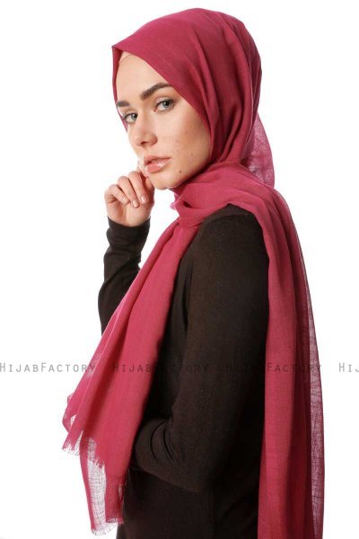 Selma - Cherry Plain Color Hijab - Gülsoy