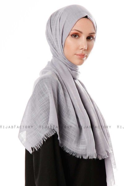 Selma - Grey Plain Color Hijab - Gülsoy