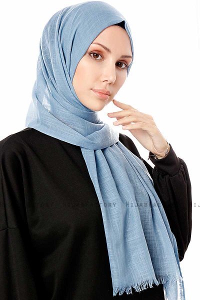 Selma - Indigo Plain Color Hijab - Gülsoy