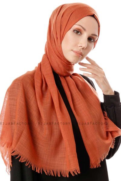 Selma - Cinnamon Plain Color Hijab - Gülsoy