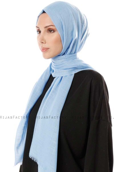 Selma - Light Blue Plain Color Hijab - Gülsoy