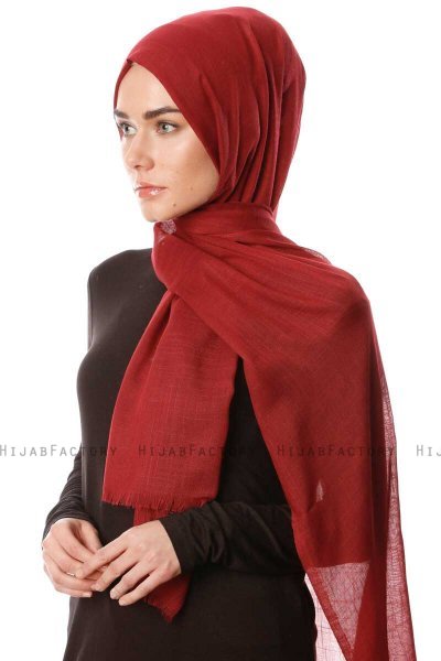 Selma - Dark Bordeaux Plain Color Hijab - Gülsoy