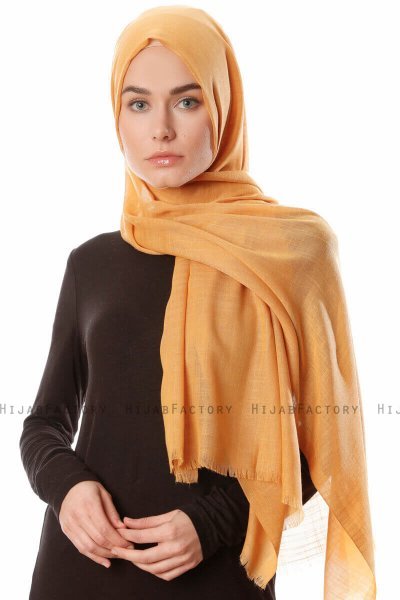 Selma - Dark Gold Plain Color Hijab - Gülsoy
