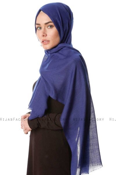 Selma - Dark Blue Plain Color Hijab - Gülsoy