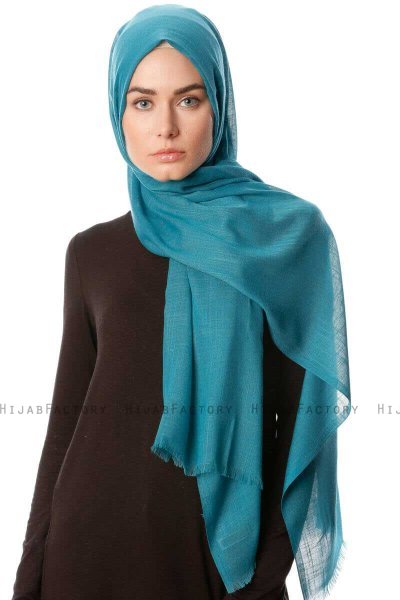Selma - Petrol Green Plain Color Hijab - Gülsoy