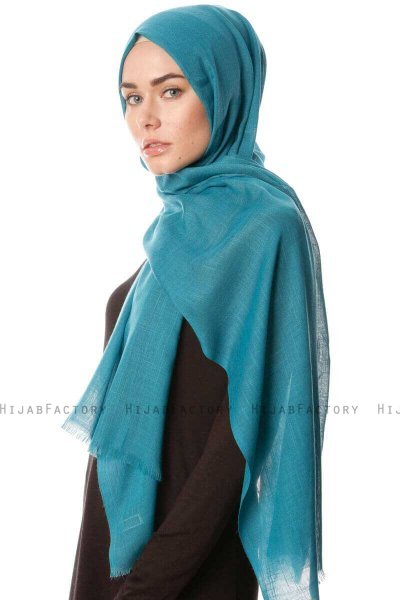 Selma - Petrol Green Plain Color Hijab - Gülsoy