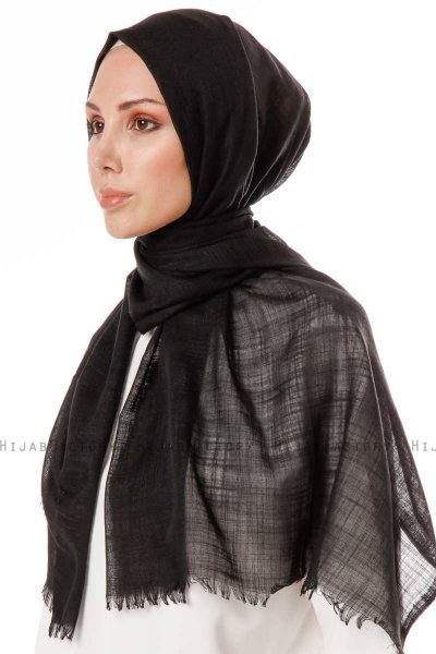 Selma - Black Plain Color Hijab - Gülsoy