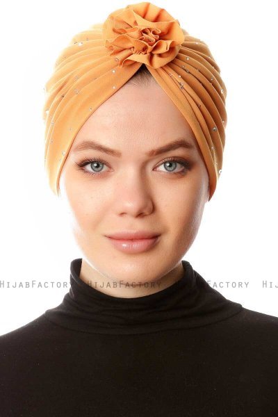 Shereen - Yellow Crepe Chiffon Turban - Sehr-i Sal