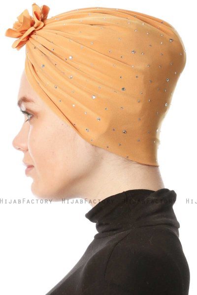 Shereen - Yellow Crepe Chiffon Turban - Sehr-i Sal