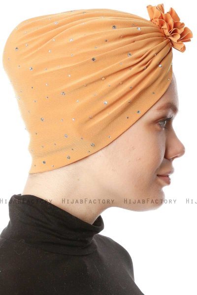 Shereen - Yellow Crepe Chiffon Turban - Sehr-i Sal