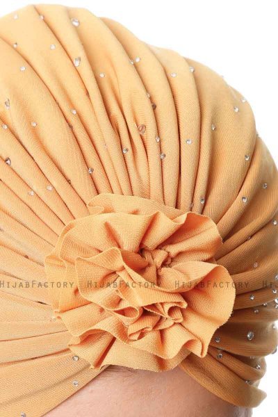 Shereen - Yellow Crepe Chiffon Turban - Sehr-i Sal