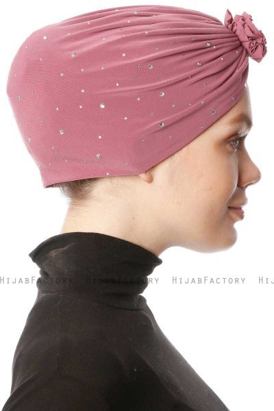 Shereen - Dark Pink Crepe Chiffon Turban - Sehr-i Sal