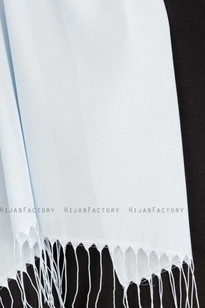 Sinem Ljusblå Chiffon Hijab Med Fransar 4A1404e