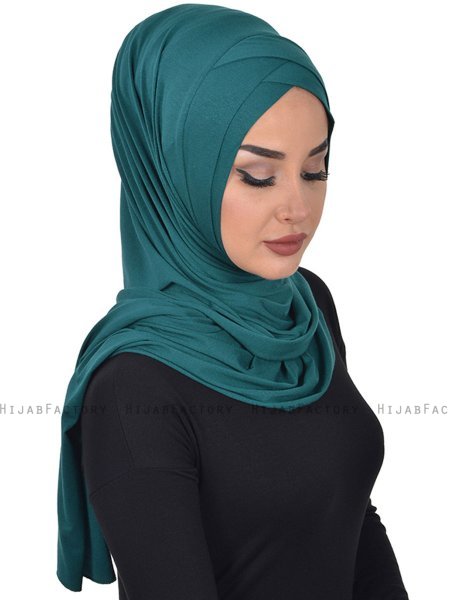 Sofia - Dark Green Practical Cotton Hijab