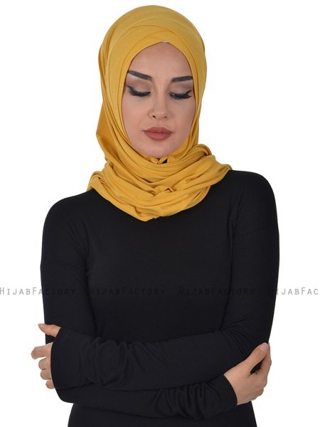 Sofia - Mustard Practical Cotton Hijab
