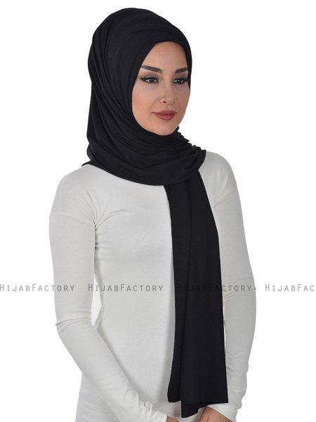 Sofia - Black Practical Cotton Hijab