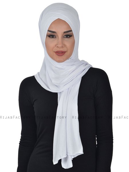 Sofia - White Practical Cotton Hijab