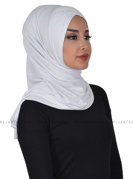Sofia - White Practical Cotton Hijab